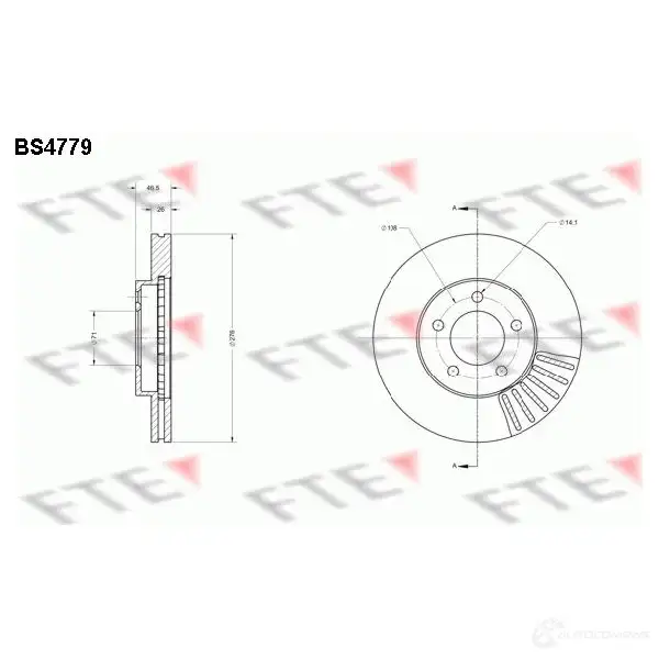 Тормозной диск FTE 4028569331928 NR ZT7J BS4779 606664