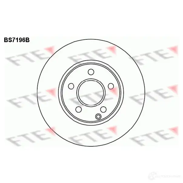 Тормозной диск FTE 4028569696652 BS7196B Y D15W 607488 изображение 0