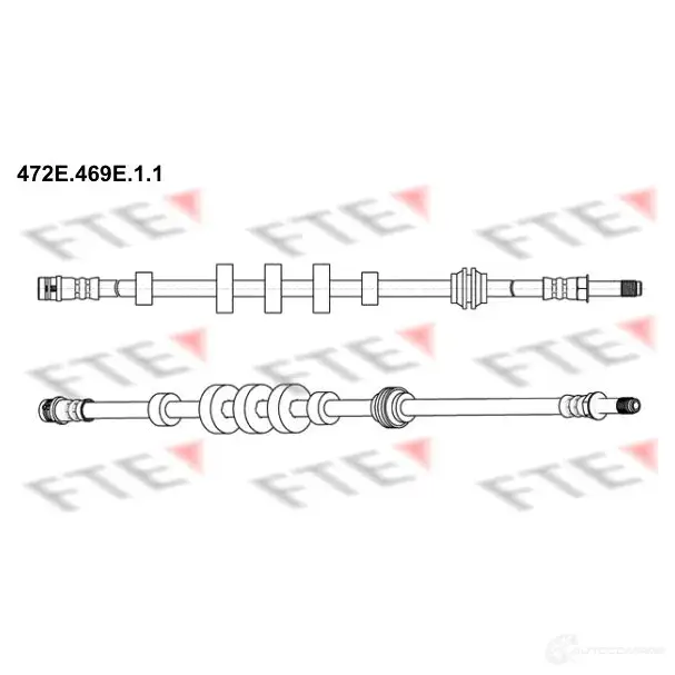 Тормозной шланг FTE 4028569723471 472E.469E.1.1 603354 V 7I7N7P изображение 0