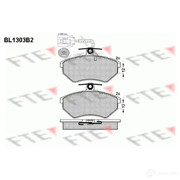 Тормозные колодки, комплект FTE 20168 2016 7 bl1303b2 604350 изображение 0