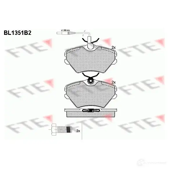 Тормозные колодки, комплект FTE 604414 2 1423 21424 bl1351b2