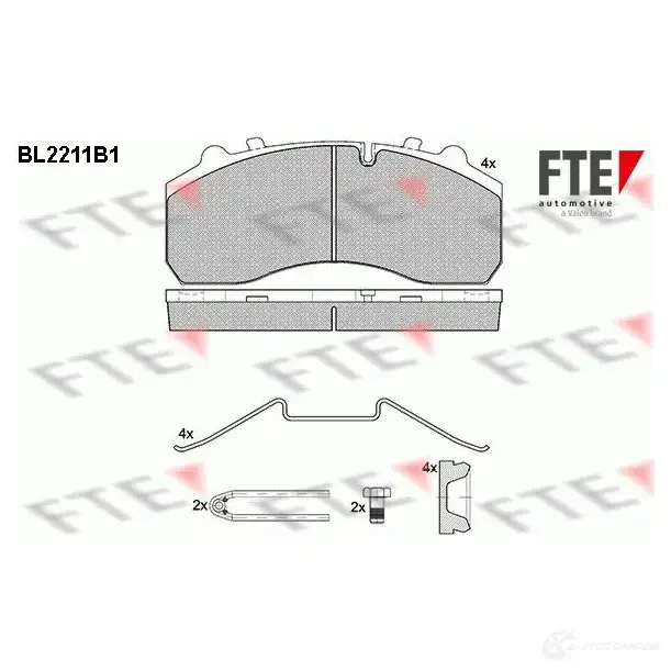 Тормозные колодки, комплект FTE 29 154 605350 3L8EL bl2211b1