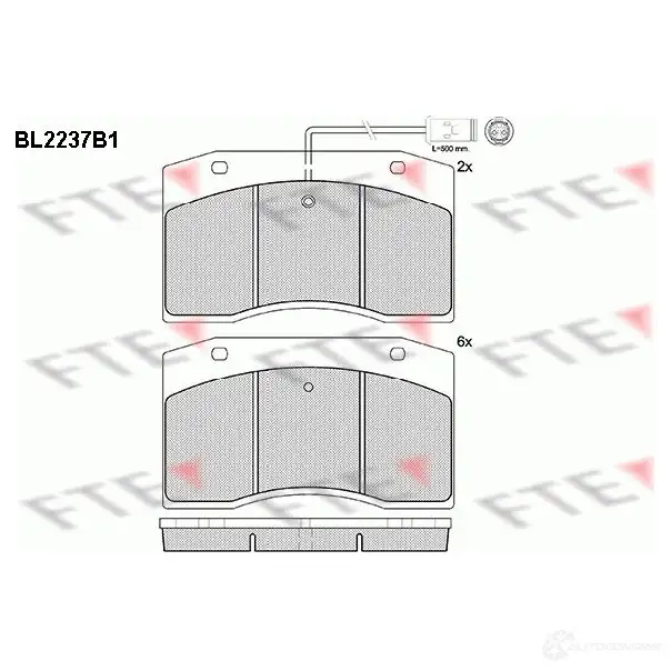 Тормозные колодки, комплект FTE bl2237b1 29075 290 74 605403