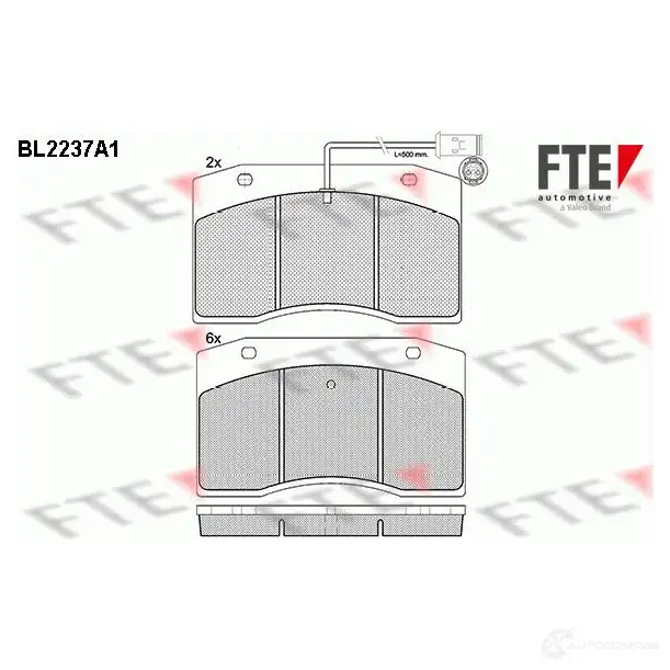 Тормозные колодки, комплект FTE bl2237a1 605402 29075 290 74