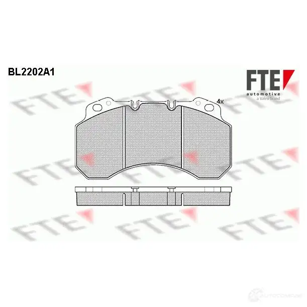 Тормозные колодки, комплект FTE E3PDL 605328 bl2202a1 290 99 изображение 0