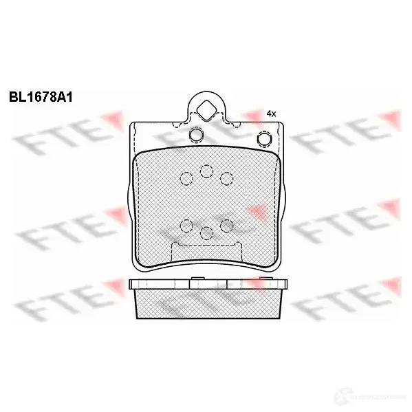 Тормозные колодки дисковые, комплект FTE BL1678A1 219 19 D779-7647 604696