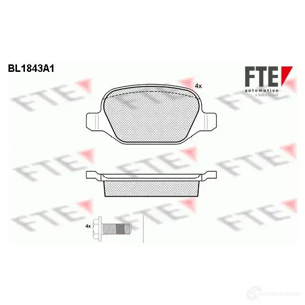Тормозные колодки дисковые, комплект FTE D1492-8692 235 17 BL1843A1 604915