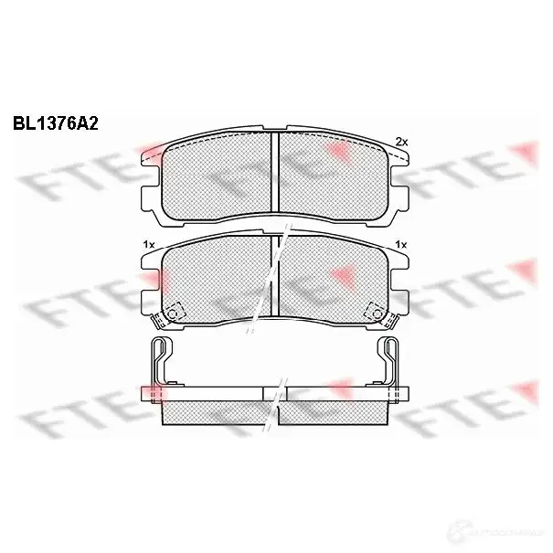 Тормозные колодки дисковые, комплект FTE 604440 21707 217 06 BL1376A2 изображение 0