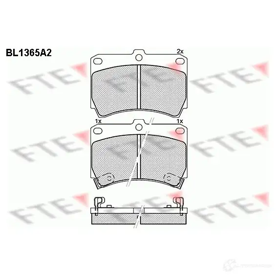 Тормозные колодки дисковые, комплект FTE 604428 2165 4 21655 BL1365A2 изображение 0