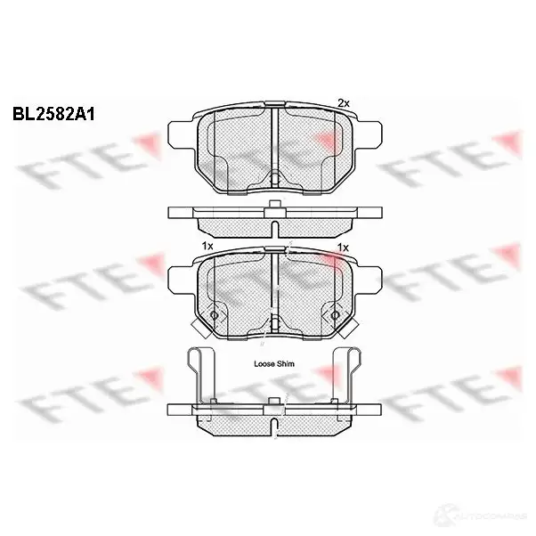 Тормозные колодки дисковые, комплект FTE BL2582A1 605757 24611 2 4610 изображение 0