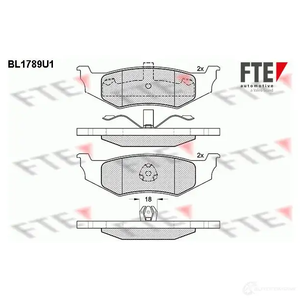 Тормозные колодки дисковые, комплект FTE 604846 23562 BL1789U1 2 3561 изображение 0