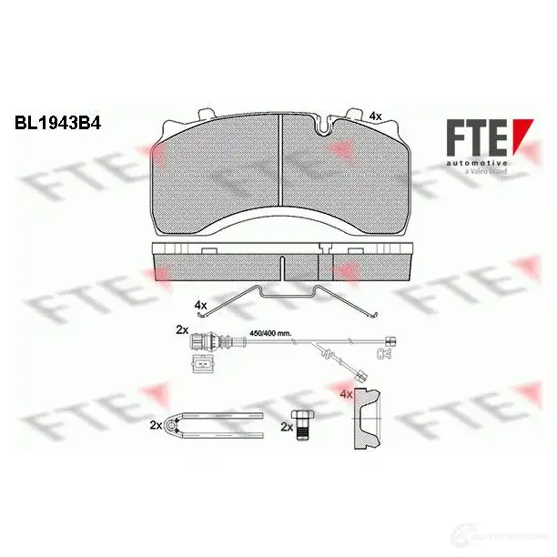 Тормозные колодки дисковые, комплект FTE BL1943B4 605054 2911 9 29141 изображение 0