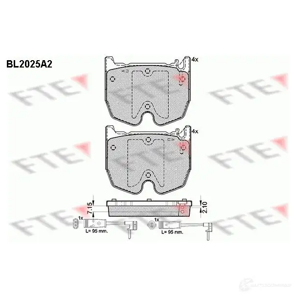 Тормозные колодки дисковые, комплект FTE 23943 BL2025A2 2 3541 605156 изображение 0