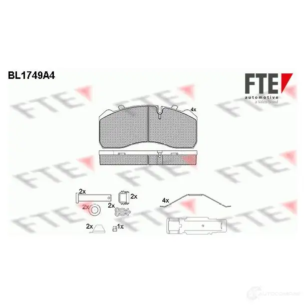 Тормозные колодки дисковые, комплект FTE BL1749A4 29094 2 9093 604775 изображение 0