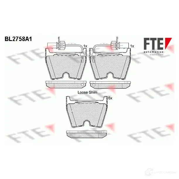 Тормозные колодки дисковые, комплект FTE 234 38 605951 23439 BL2758A1