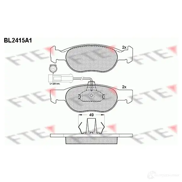 Тормозные колодки дисковые, комплект FTE BL2415A1 219 30 605566 21932 изображение 0