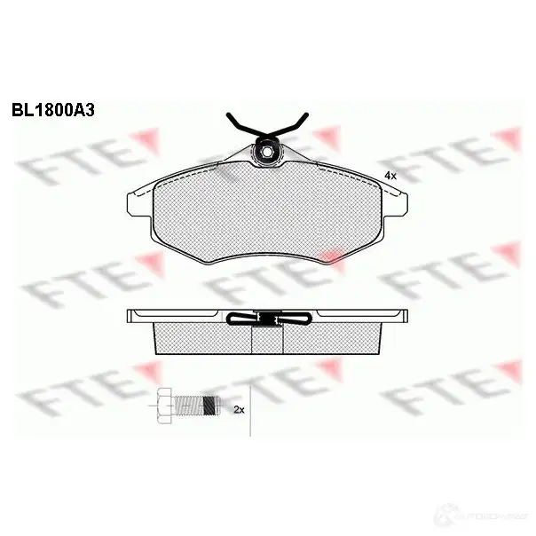 Тормозные колодки дисковые, комплект FTE 23407 2340 6 604859 BL1800A3