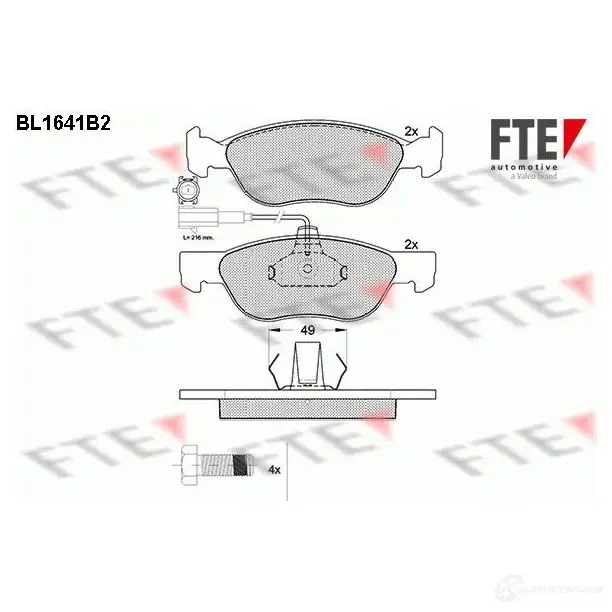 Тормозные колодки дисковые, комплект FTE 604653 BL1641B2 21 927 23221 изображение 0