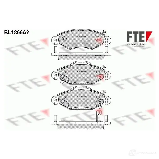 Тормозные колодки дисковые, комплект FTE BL1866A2 23 340 604948 23341