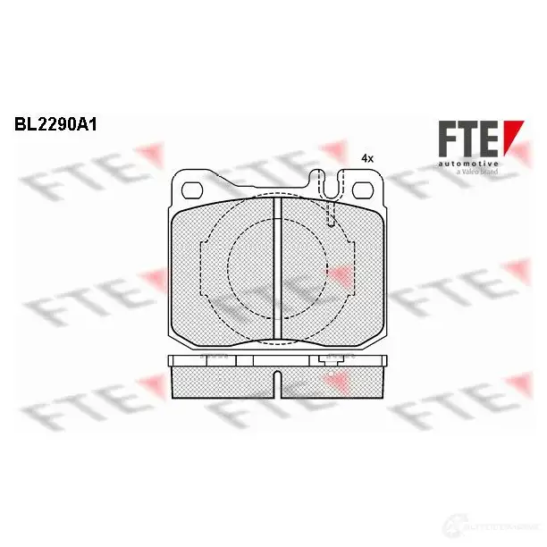 Тормозные колодки дисковые, комплект FTE 2034 1 D145-7111 605437 BL2290A1 изображение 0