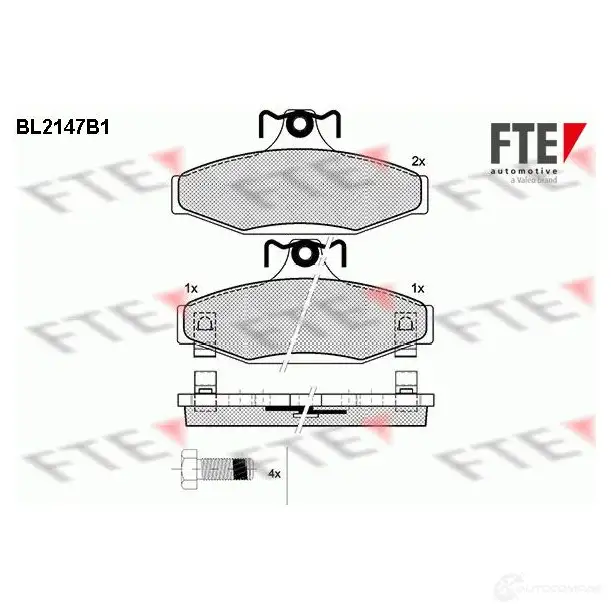 Тормозные колодки дисковые, комплект FTE 605268 23243 23 242 BL2147B1 изображение 0