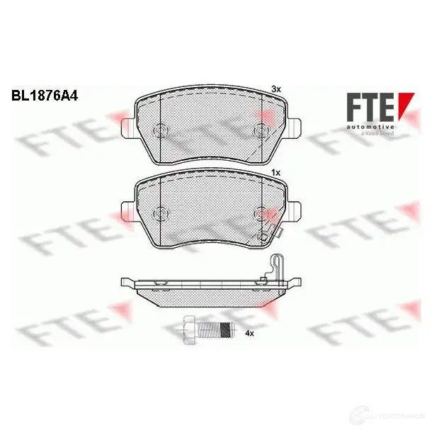 Тормозные колодки дисковые, комплект FTE BL1876A4 604968 23 973 24403 изображение 0