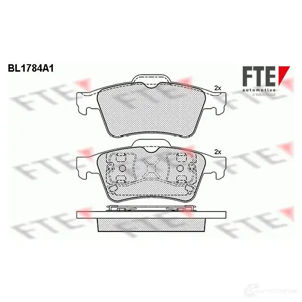 Тормозные колодки дисковые, комплект FTE 604840 BL1784A1 2 3482 23483
