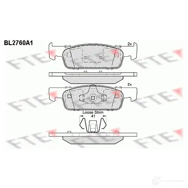 Тормозные колодки дисковые, комплект FTE 2570 2 BL2760A1 25703 605953