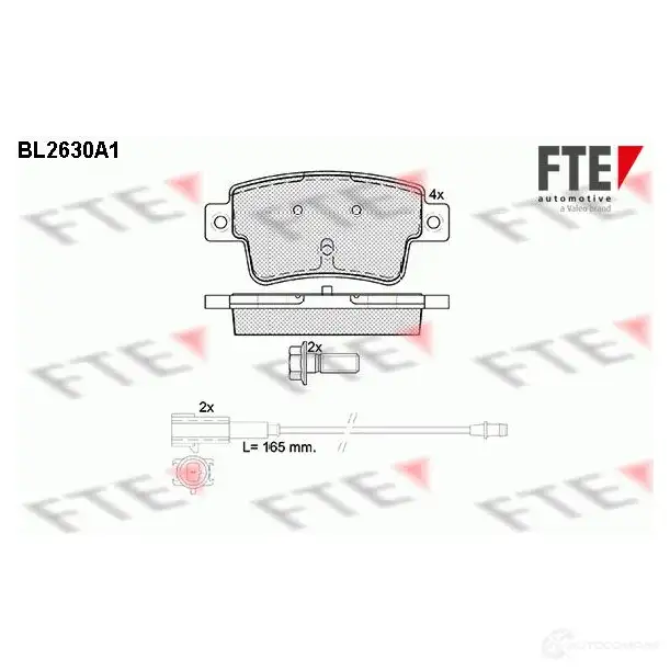 Тормозные колодки дисковые, комплект FTE BL2630A1 605810 2 5357 25451 изображение 0