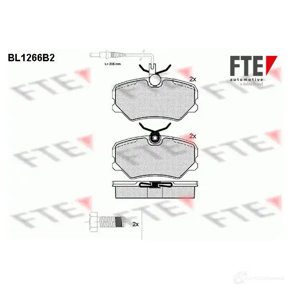 Тормозные колодки, комплект FTE 21 208 21209 bl1266b2 604315 изображение 0