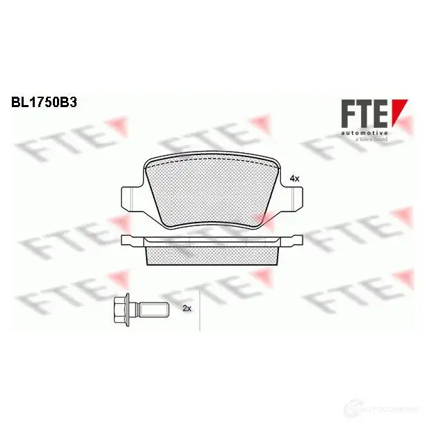 Тормозные колодки дисковые, комплект FTE BL1750B3 D1358-8467 2 3138 604783