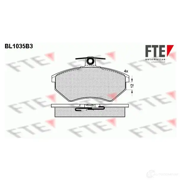 Тормозные колодки дисковые, комплект FTE 20168 604085 2 0167 BL1035B3 изображение 0