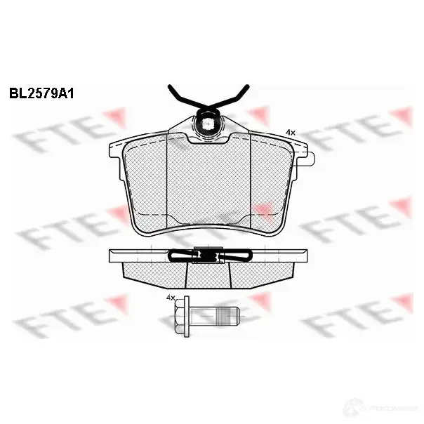 Тормозные колодки дисковые, комплект FTE 2 4765 605754 64WXJY BL2579A1
