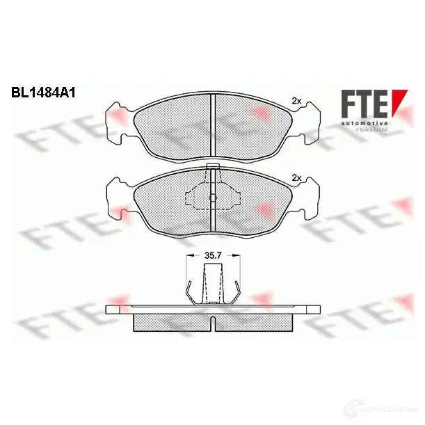 Тормозные колодки дисковые, комплект FTE 21 430 21826 BL1484A1 604558 изображение 0