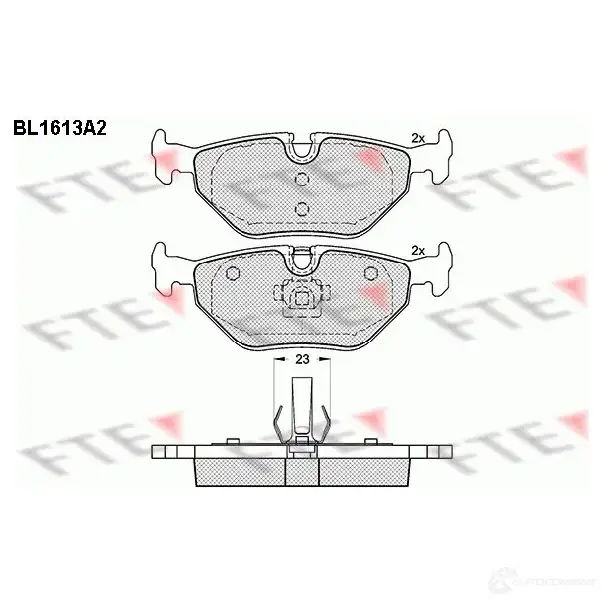 Тормозные колодки дисковые, комплект FTE 604630 21934 21 933 BL1613A2