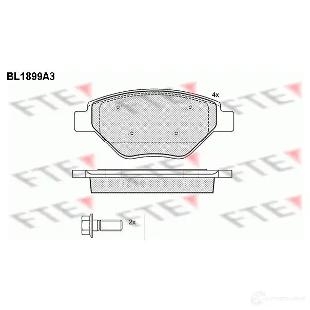 Тормозные колодки дисковые, комплект FTE C37RR 604997 BL1899A3 239 34