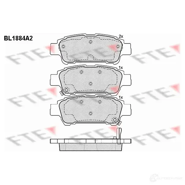 Тормозные колодки дисковые, комплект FTE 23647 2 3646 604977 BL1884A2