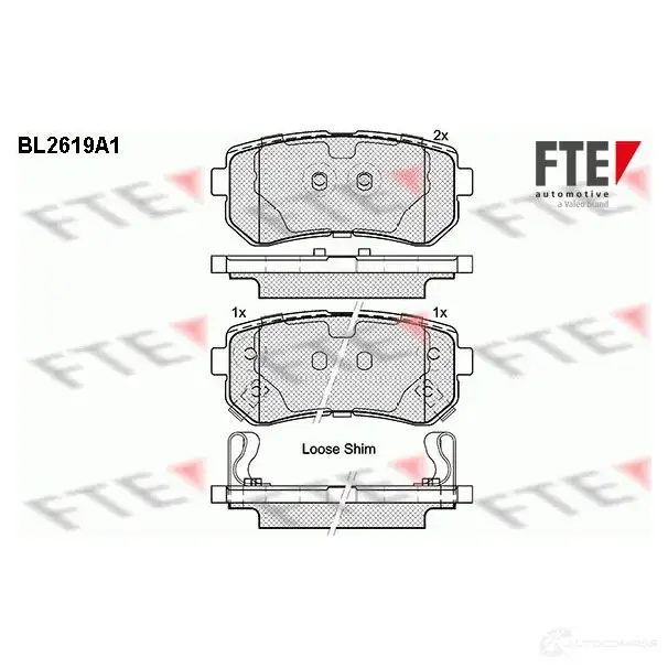 Тормозные колодки дисковые, комплект FTE 249 49 BL2619A1 605798 24950 изображение 0