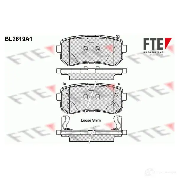 Тормозные колодки дисковые, комплект FTE 249 49 BL2619A1 605798 24950