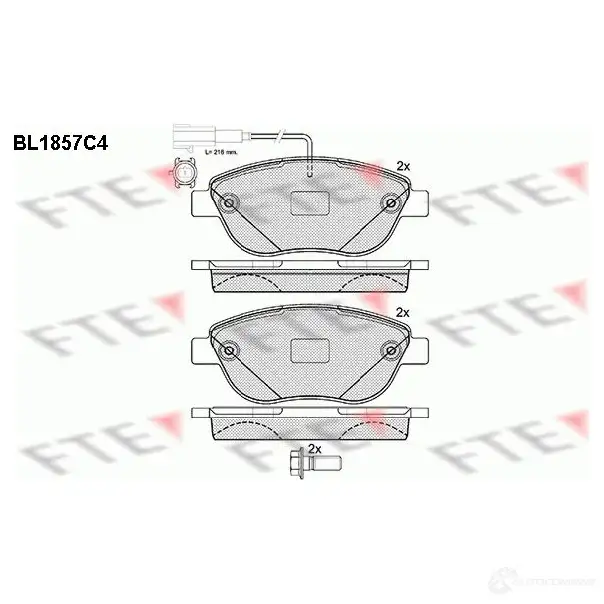 Тормозные колодки дисковые, комплект FTE 23709 BL1857C4 604935 2370 8 изображение 0