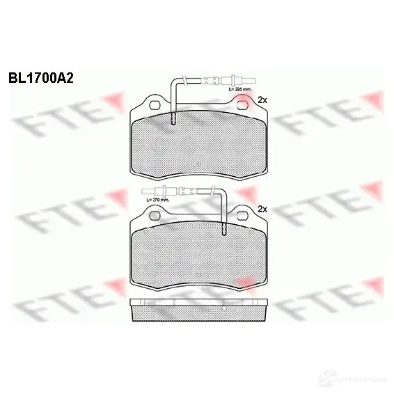 Тормозные колодки дисковые, комплект FTE 604721 BL1700A2 23754 237 53