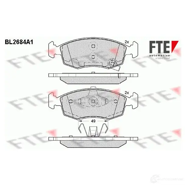 Тормозные колодки дисковые, комплект FTE 2 5323 25324 BL2684A1 605869