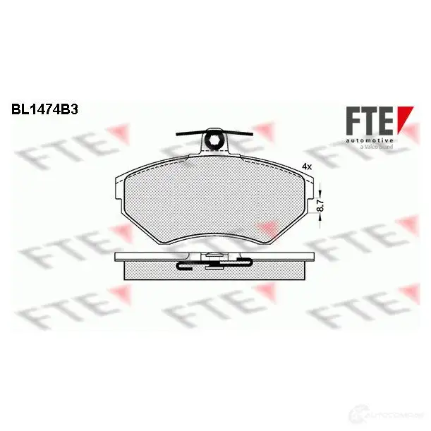Тормозные колодки дисковые, комплект FTE 604539 2 1944 BL1474B3 21945 изображение 0