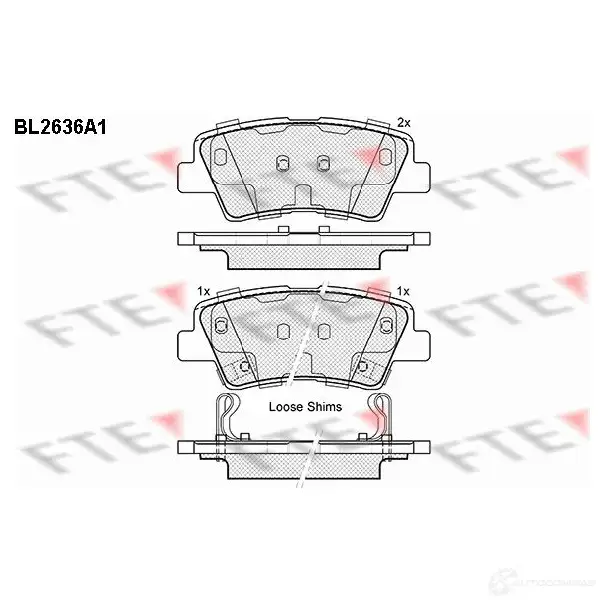 Тормозные колодки дисковые, комплект FTE 605816 24 934 BL2636A1 24935