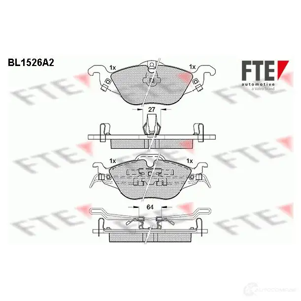 Тормозные колодки дисковые, комплект FTE BL1526A2 604594 2306 2 23063