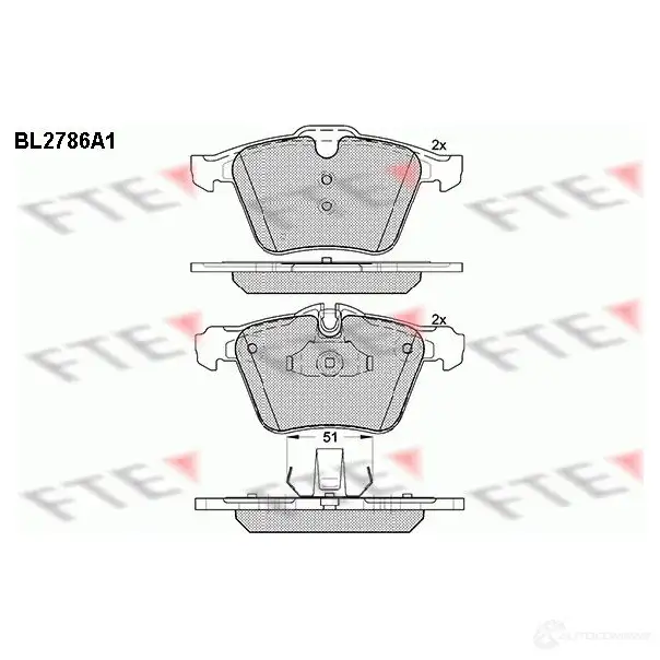 Тормозные колодки дисковые, комплект FTE 25803 BL2786A1 24 079 605983