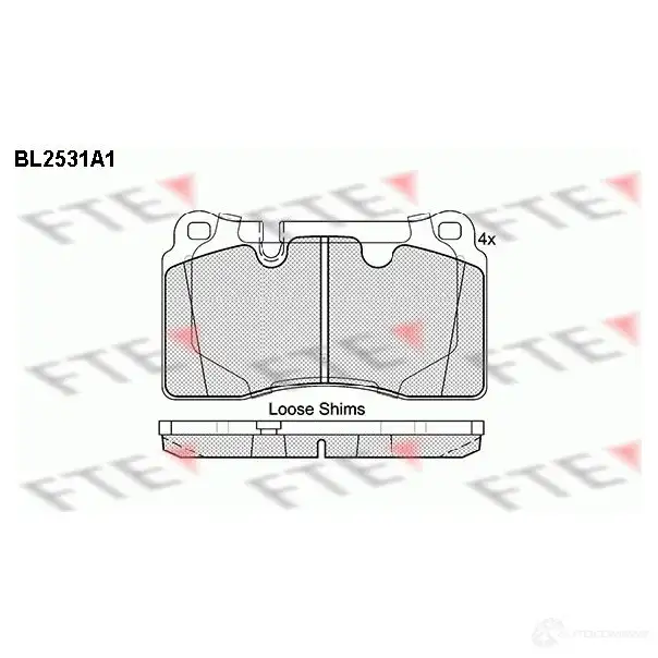 Тормозные колодки дисковые, комплект FTE BL2531A1 D1126-8234 605695 253 20