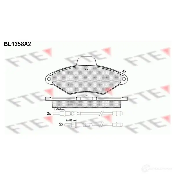 Тормозные колодки дисковые, комплект FTE BL1358A2 23150 216 31 604421