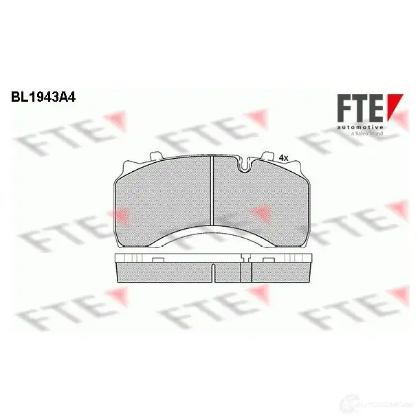 Тормозные колодки, комплект FTE 2911 9 605053 29141 bl1943a4 изображение 0