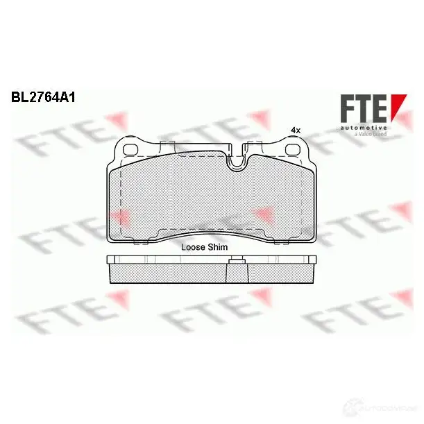Тормозные колодки дисковые, комплект FTE BL2764A1 24 261 D1155-8859 605958